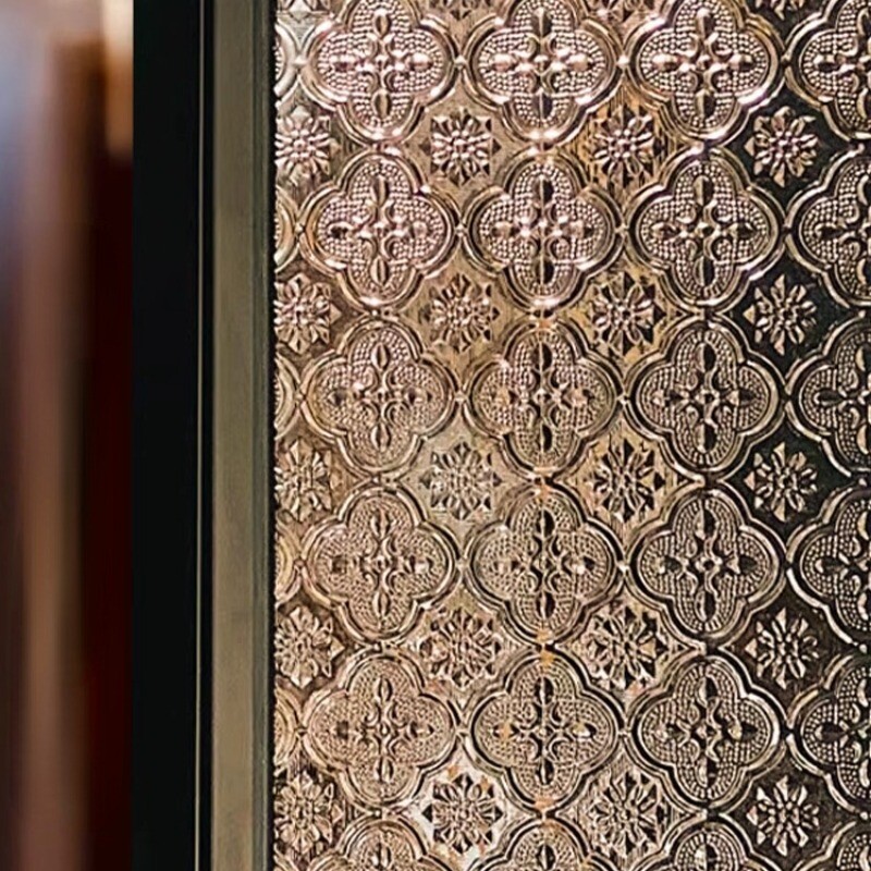 1X Privacy Flower Texture Window Glass Film Sticker Thin Bathroom Decoration