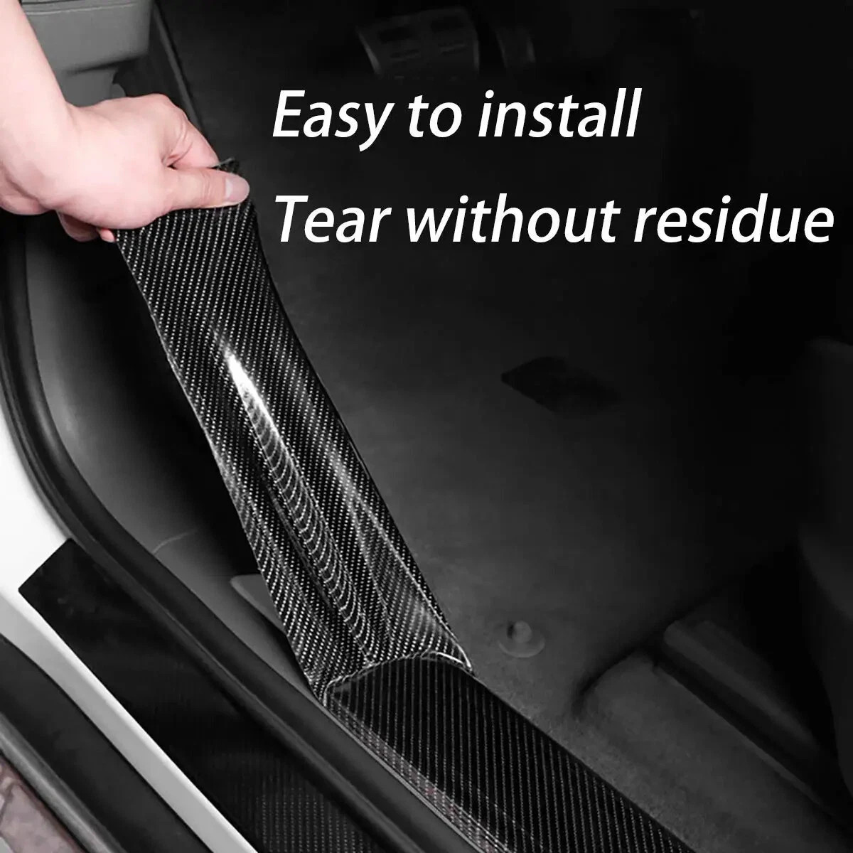 Carbon Fiber Car 3D Tape Sticker Door Mirror Self Adhesive Paste Protector Strip