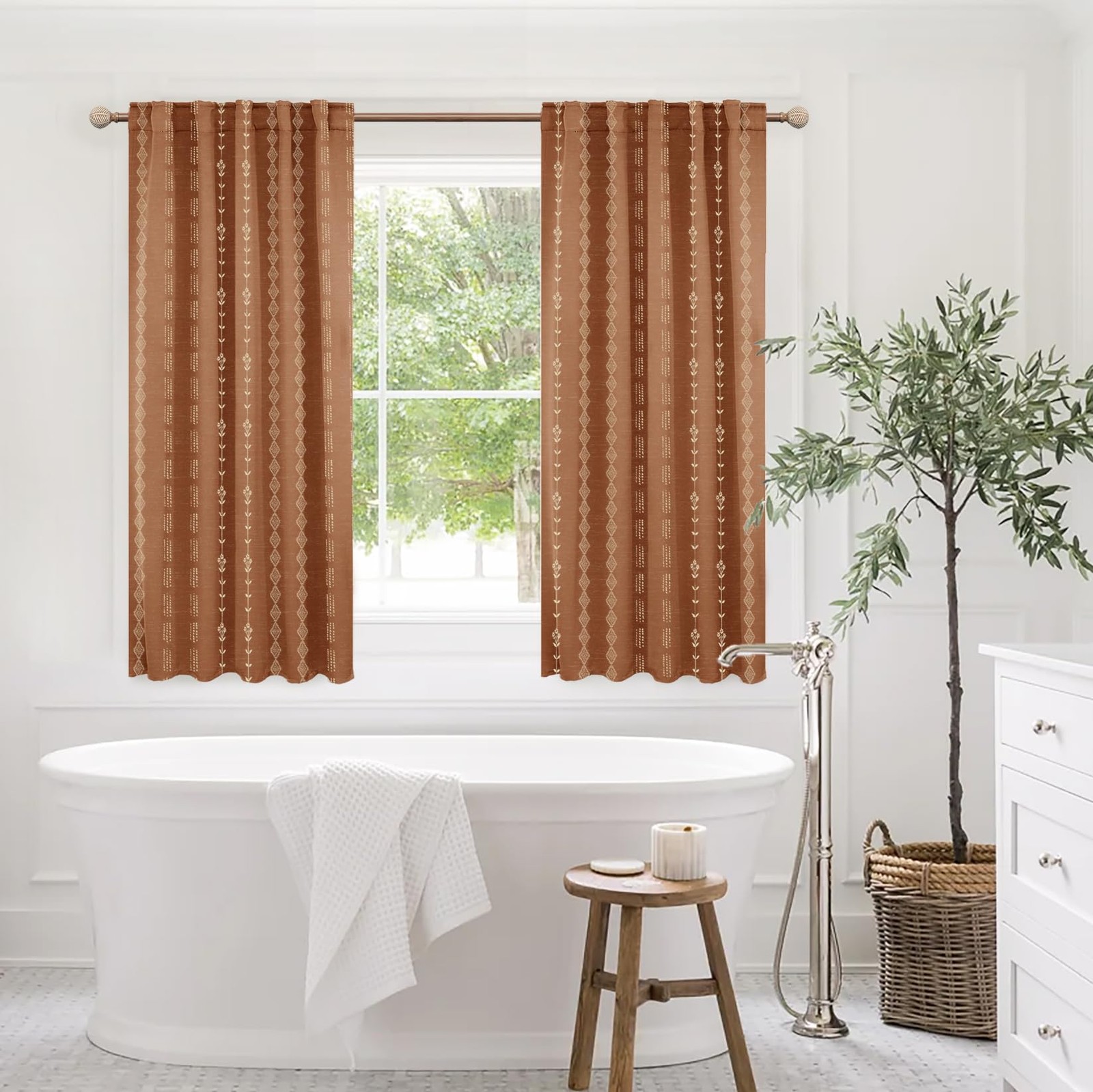 Short Curtains for Windows Bedroom Blackout Boho Bathroom Window Kitchen Curt…