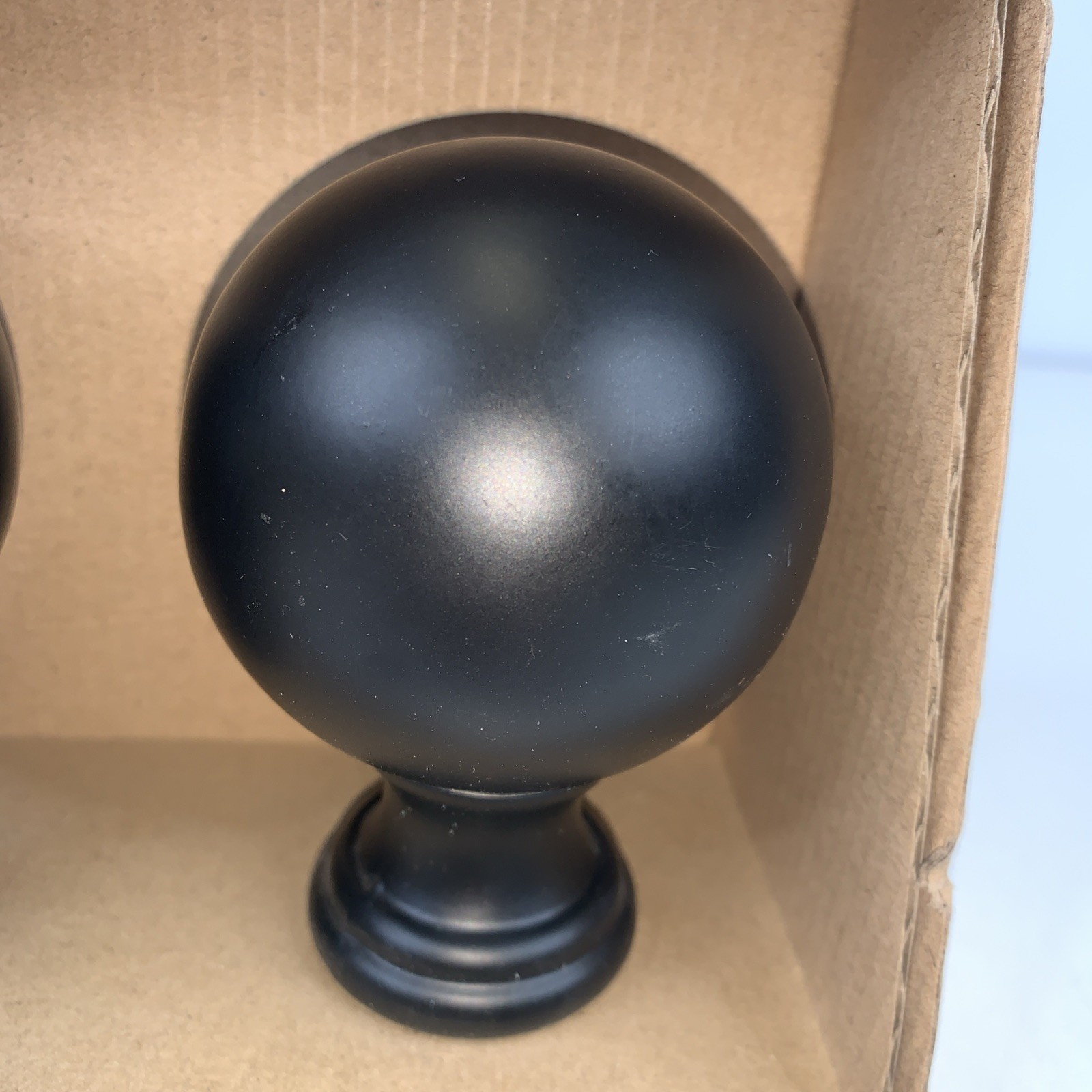 allen & roth Pair of Finials Matte Black Finish Found #0634445
