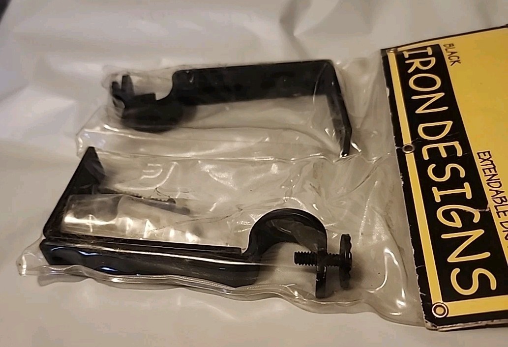 2-PC Curtain Rod Extendable Bracket Set (Fits 1/2″-3/4″ Rods) Black Iron Designs