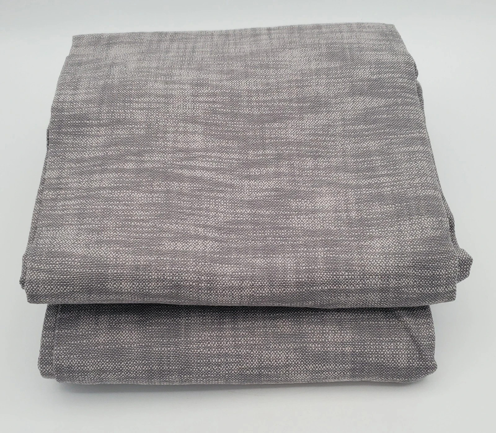Pair Pottery Barn Seaton Textured Cotton Curtains 50×96 Gray Lined Panels