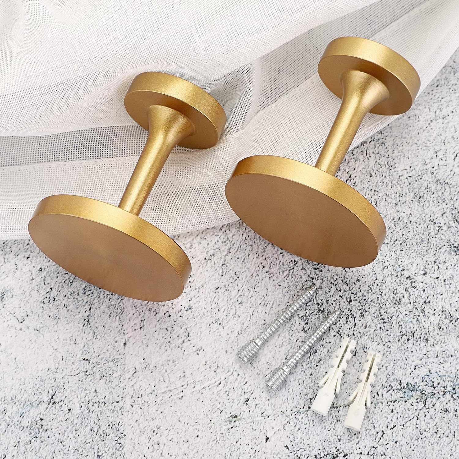 2 Pcs Decorative Curtain Holdbacks – Wall Mounted Drapery Tieback Hooks with Scr