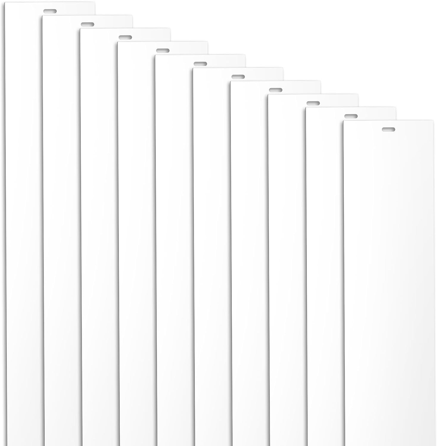 10 Pack White Vertical Blind Replacement Slats Curved Smooth 82.68″ x 3.50″ Easy