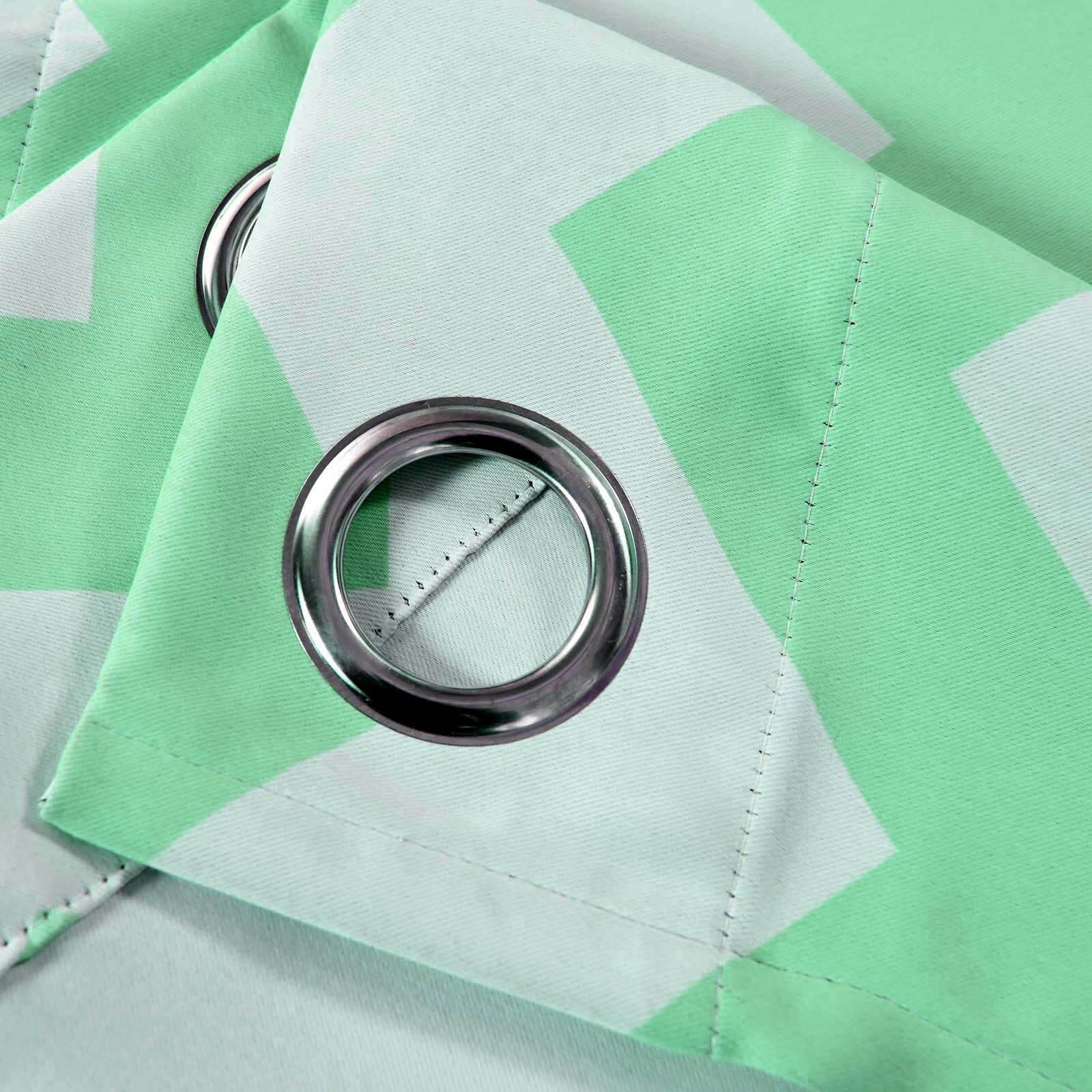 2 pcs Mint Green 52″ x 64″ Chevron Thermal Grommet Window CURTAINS Drapes Home