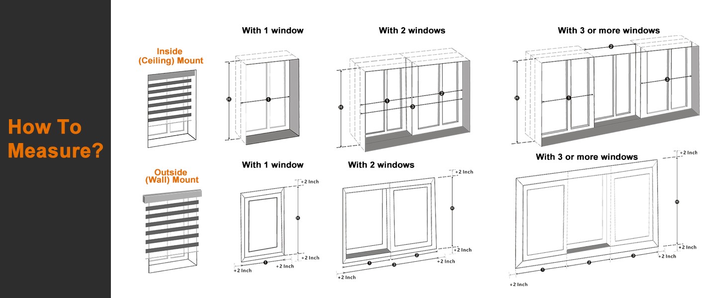 Cordless Zebra Blinds for Windows (45″ W x 64″ H, White) Light Filtering Zebra