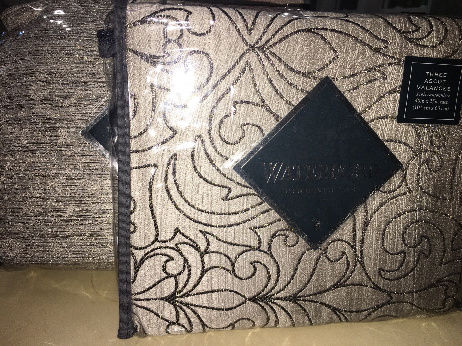 WATERFORD PATRIZIA WINDOW DRESSING 2pc PANELS 3pc ASCOT VALANCE MOCHA NIP