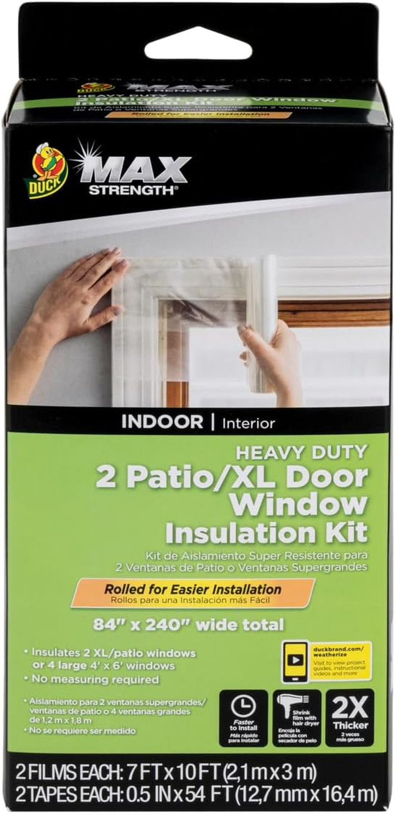 MAX Strength Window Insulation Kit, Winter Window Seal Kit Fits Patio Doors & La