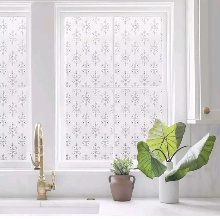 Decorative Window Film Static Frosted Privacy Film Glass Cling 23.6 X 78.7 Inchs