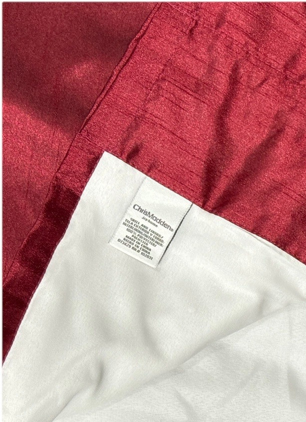 Chris Madden Set 6 Curtains Panels Red Faux Silk Lined Rod Pocket 86 Luxury Home