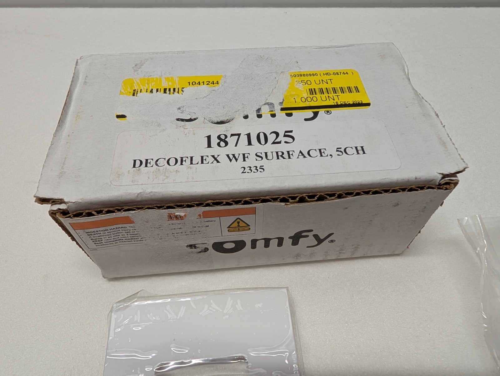 Somfy Decoflex WF Surface Mount 5ch RTS Remote Keypad White -Shades, Blinds, Etc