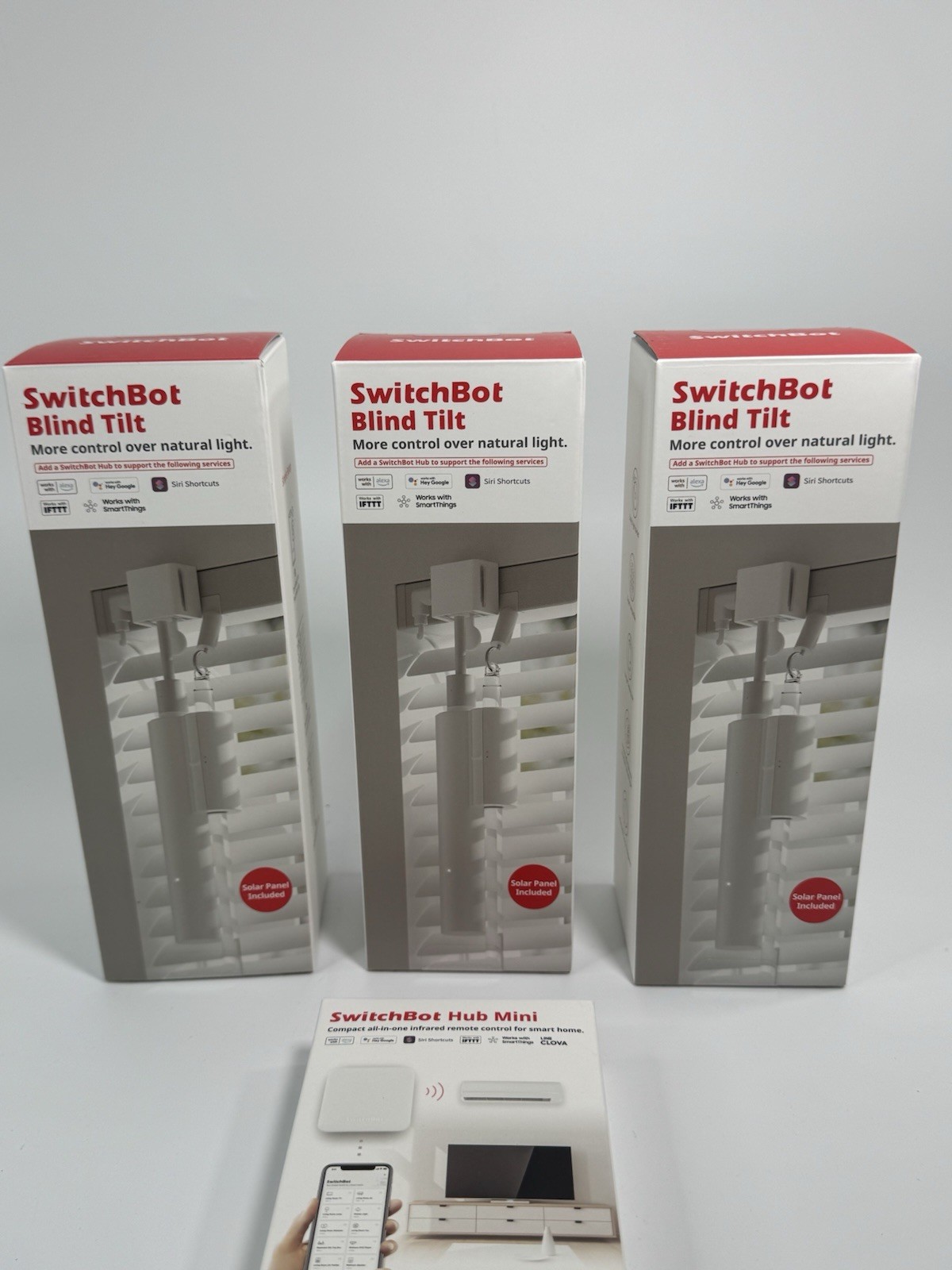 SwitchBot Smart Motorized Blinds Kit – Blind Tilt 3 Pack with Hub Mini W2701600