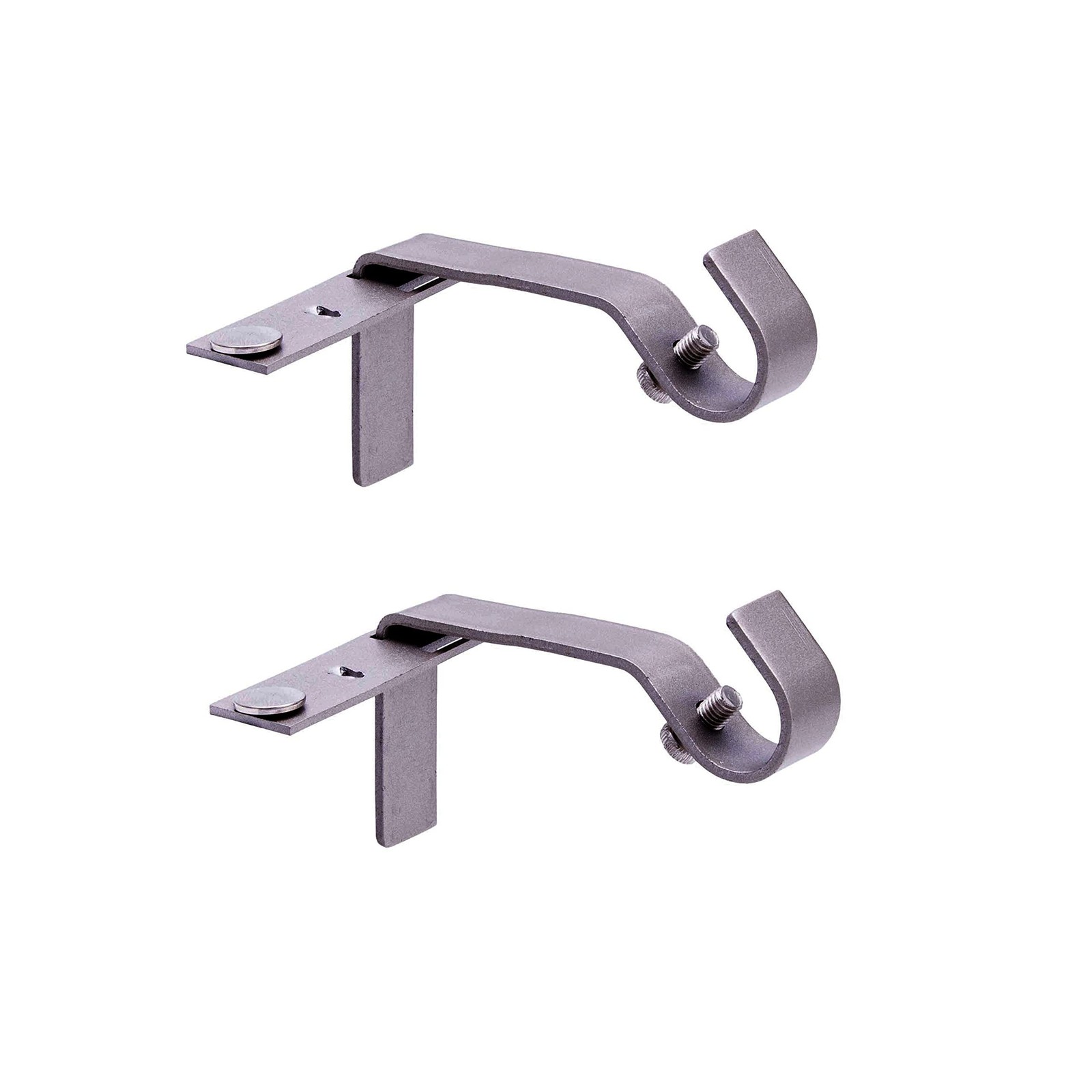 Kenney Fast Fit 5/8″ No Measure Curtain Rod Brackets, Pewter One Size