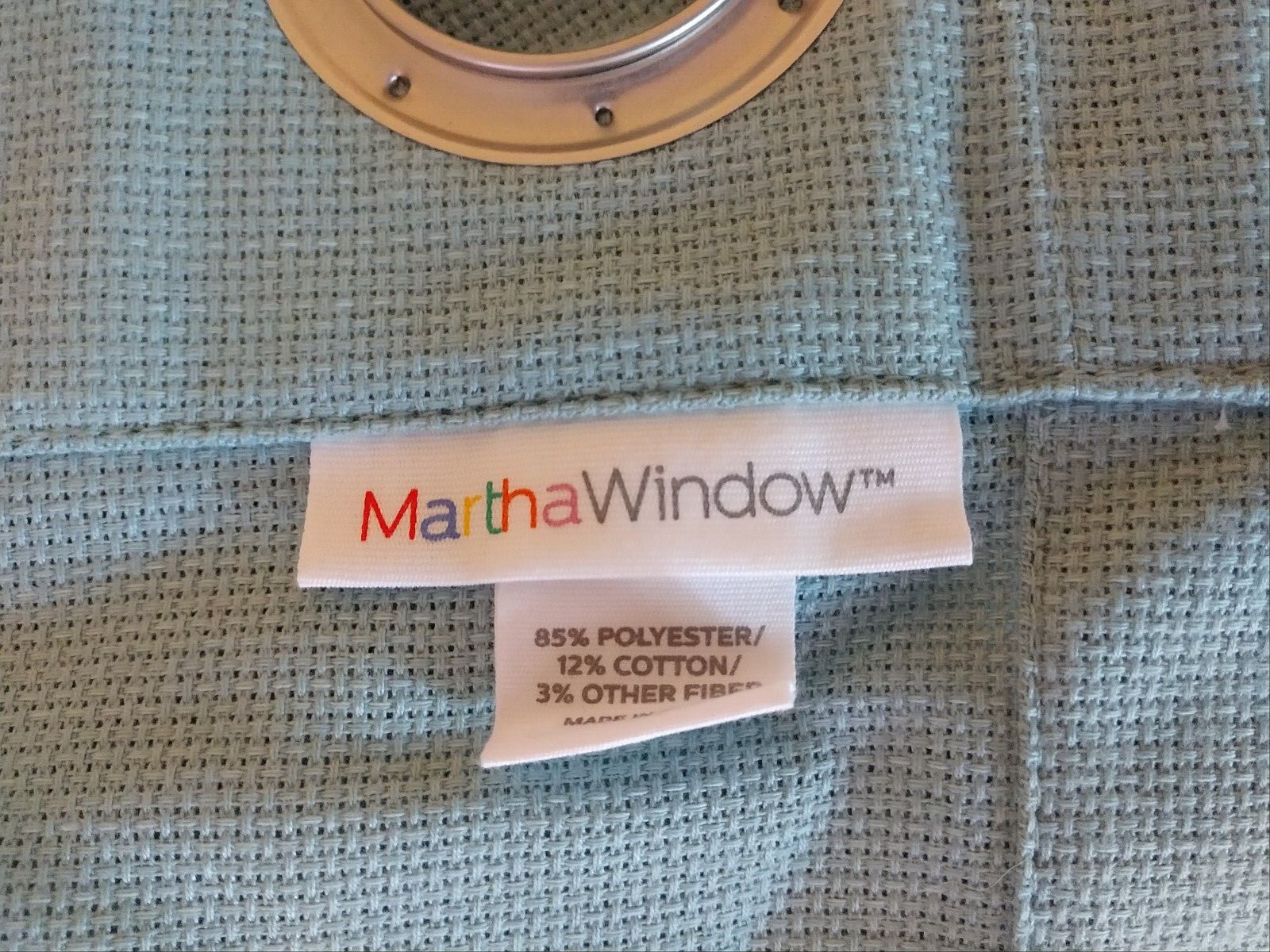 Martha Stewart Window Sidney Grommet Curtain Panels 50 x 84 Aqua Set of 3 New