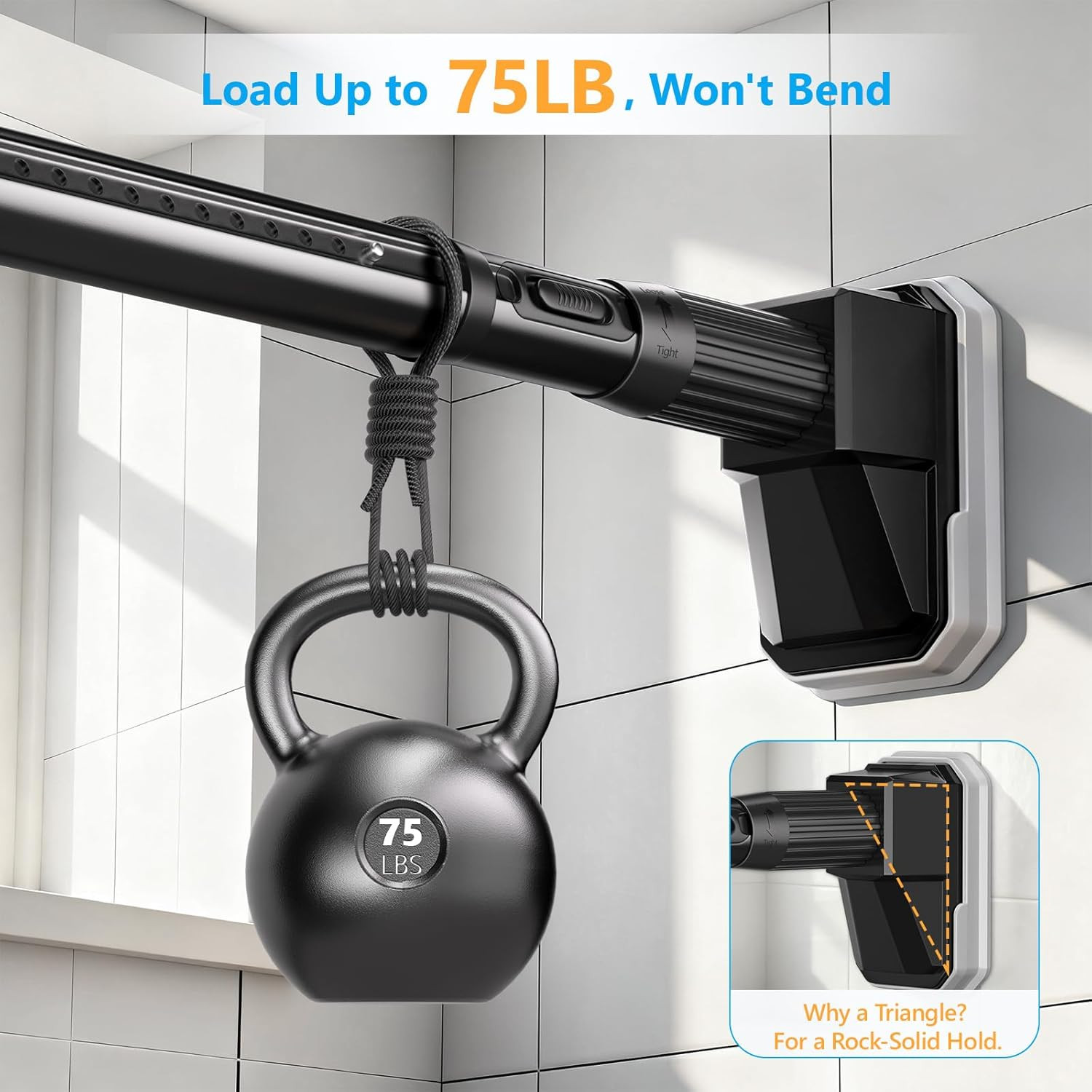 Tension Curtain Rods No Drilling, Extra Long Tension Rod 41-139 Inch, Heavy Duty