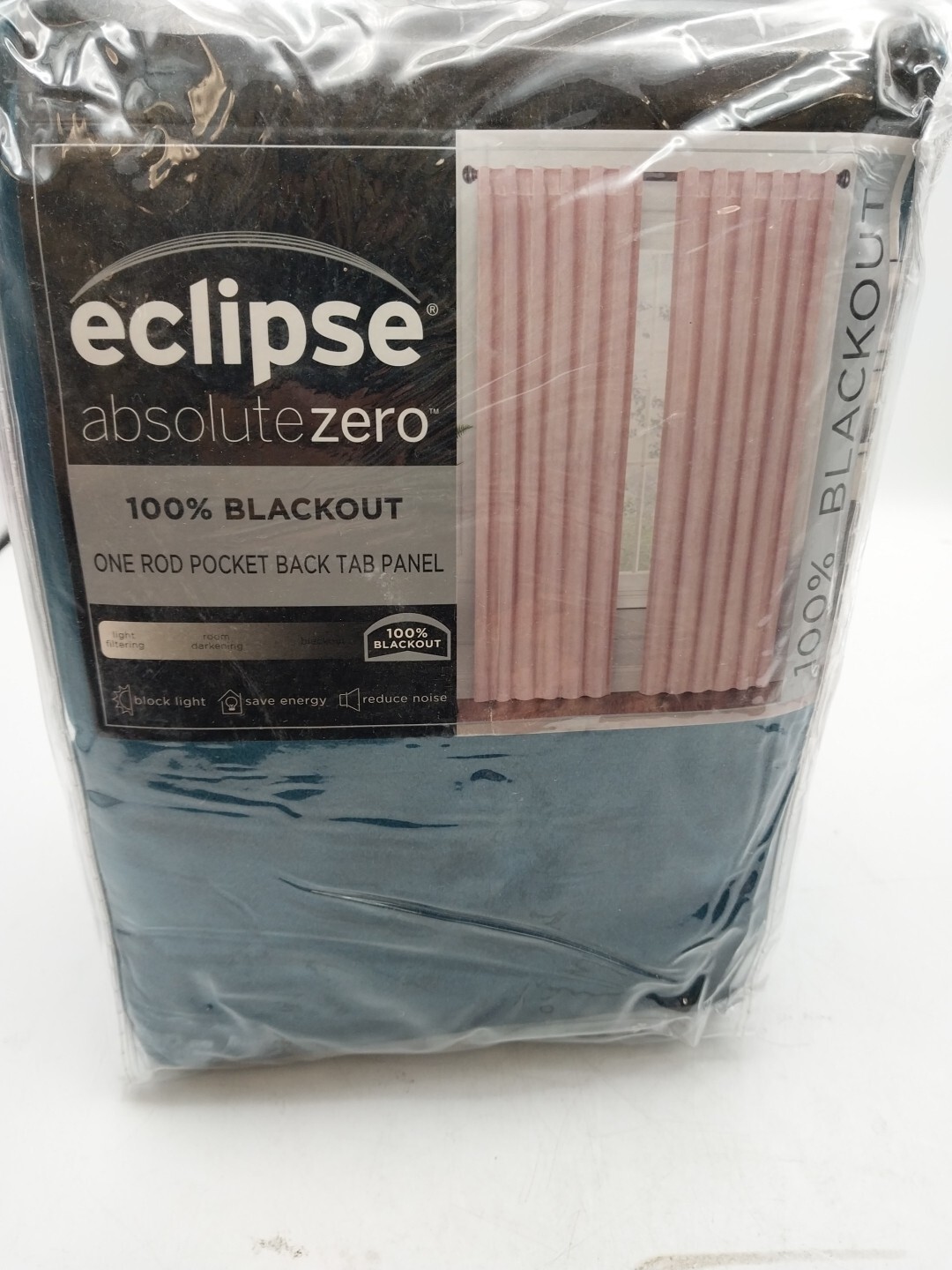 Eclipse Blackout Rod Pocket Panel Curtain Harper Velvet Teal 50 x 108in