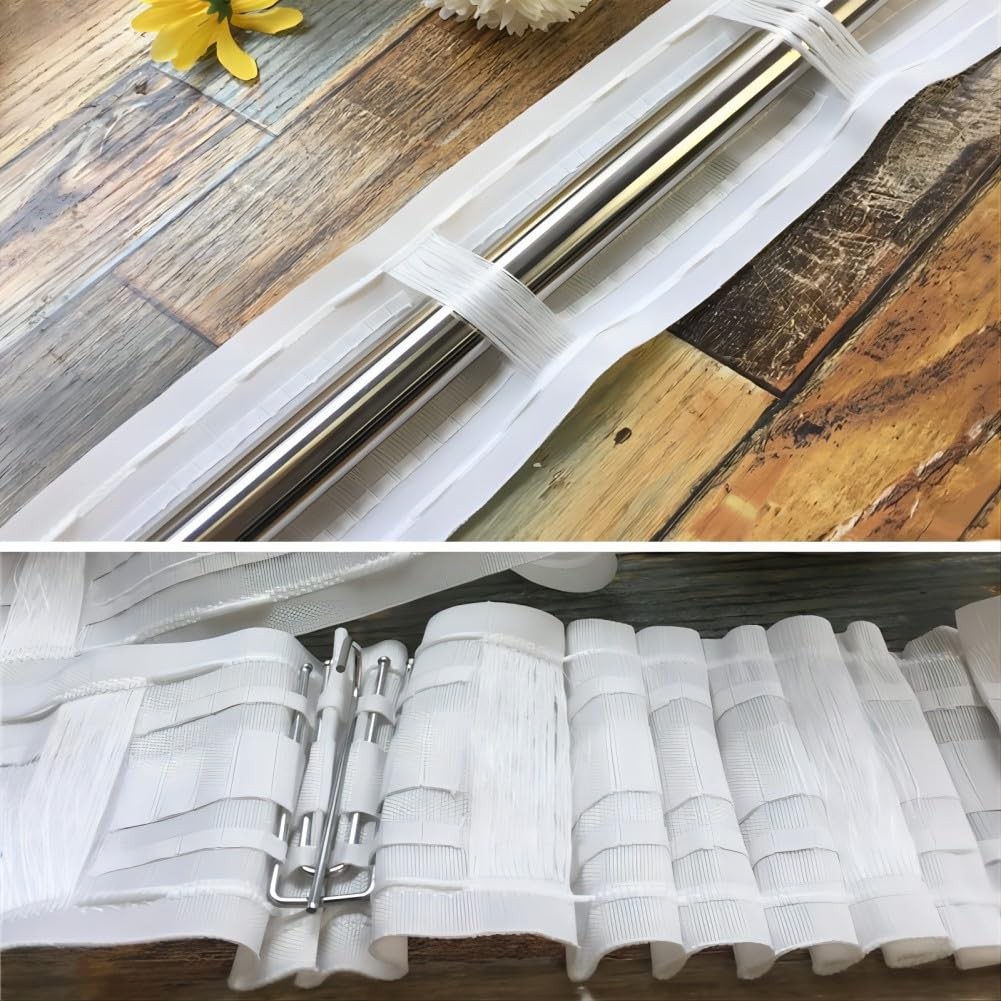 10 Feet Curtain Tape, 3.3″ Pleat & Grommet Drapery Header Tape