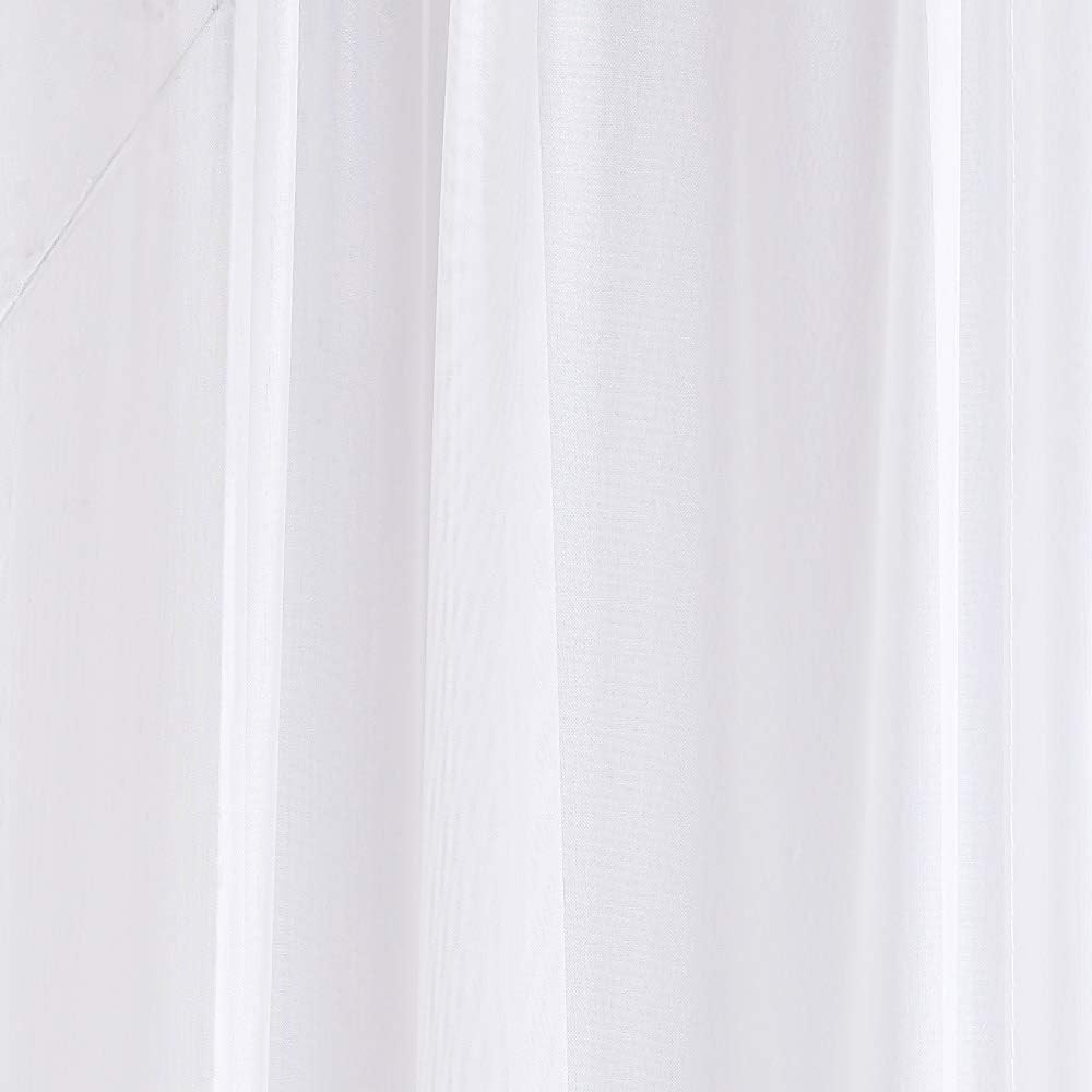 Extra Long 56″ (W) x 288″ (L) (24 Feet) White Sheer Window Scarf. Voile Window