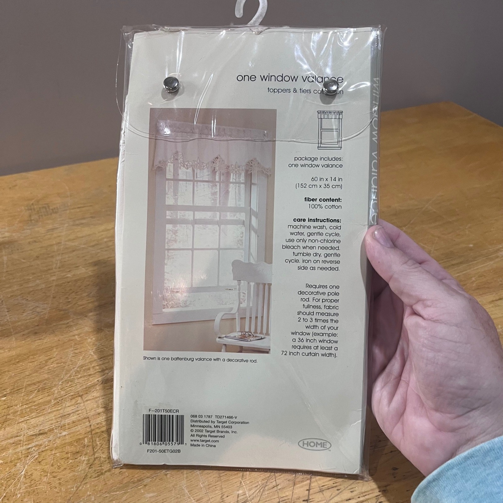 Vtg Target Home Battenburg Lace Window Valance 60×14 Ivory Shabby Chic NEW