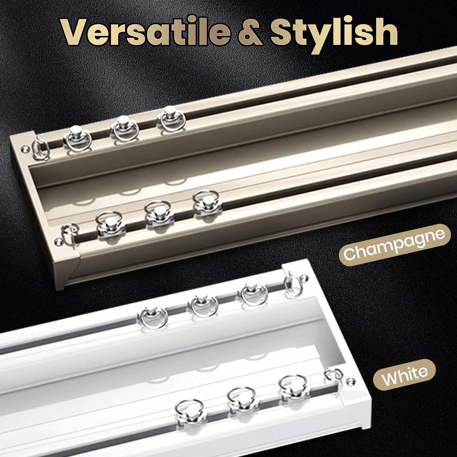 Silent Double Curtain Track Ceiling Mounted, Heavy-Duty Aluminum Room Divider…