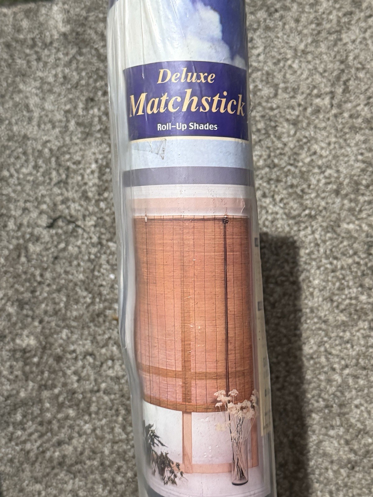 Deluxe Matchstick Bamboo Pull Cord Roll Up Shades – Oak- 48in X 72in – BRAND NEW