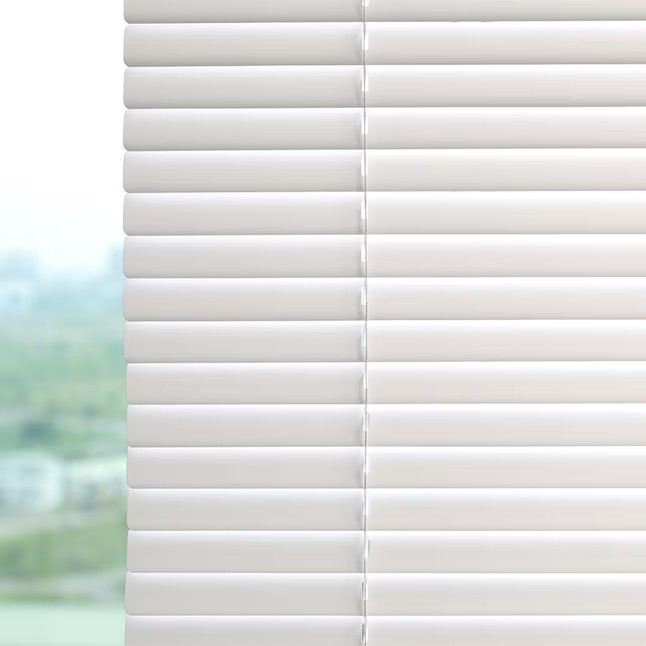 Cordless 1″ White Vinyl Mini Blinds Light Filtering Window Shades Multiple Sizes