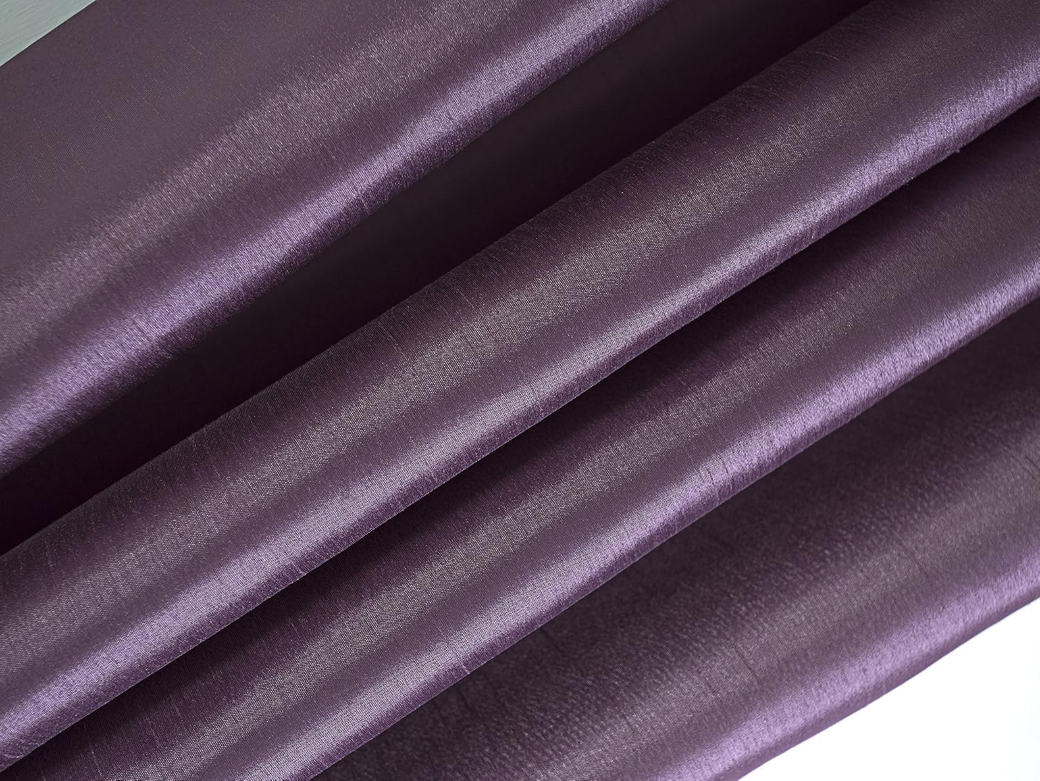 2 Panels 52×84 inch Grommet Top Faux Silk Room Darkening Curtains, Purple