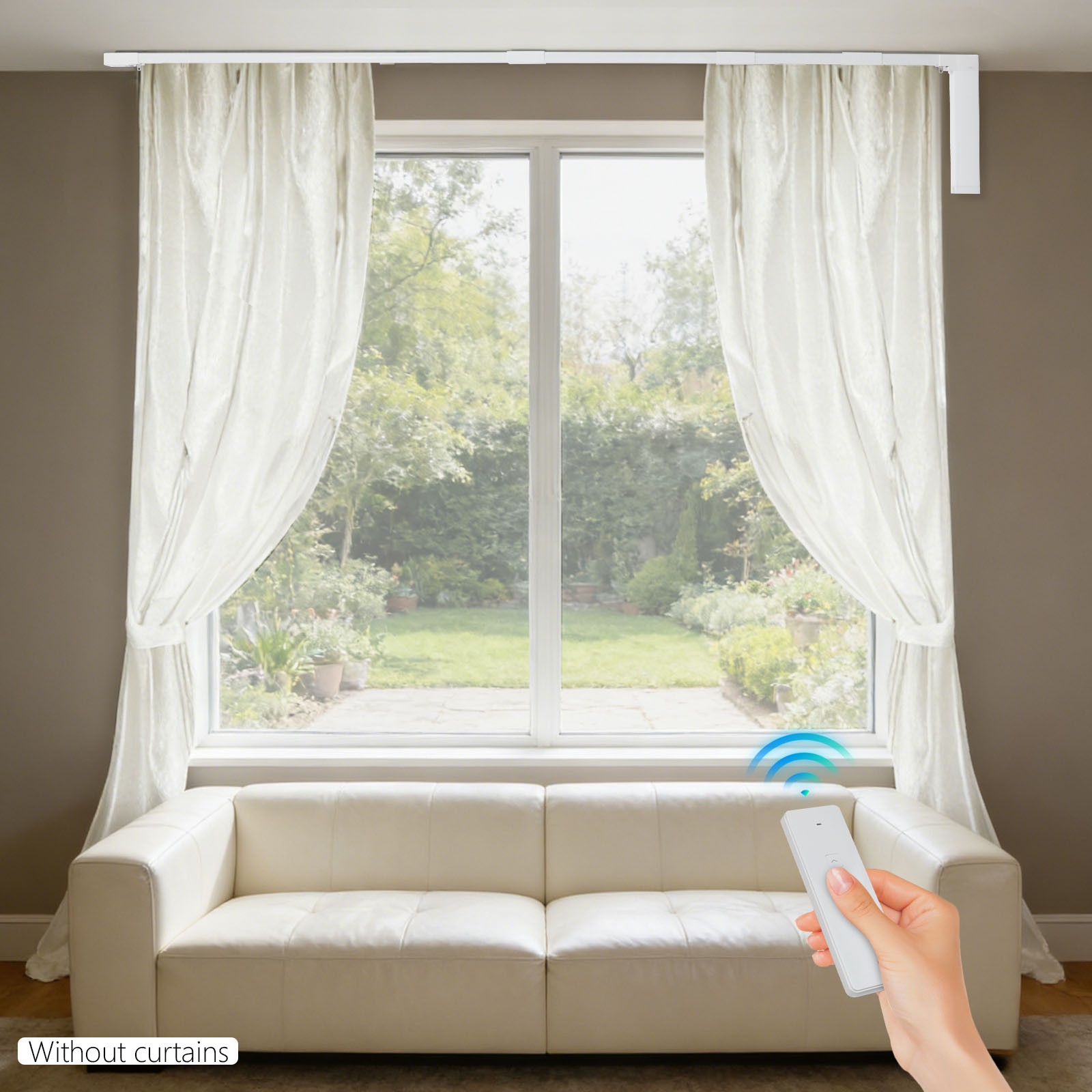 Smart Wi-Fi Enabled Motorized Curtain Track Adjustable Curtain Rod for Bedroom