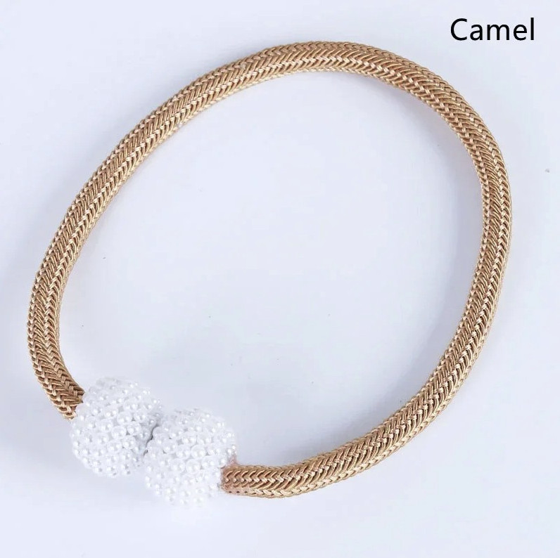 2pcs Pearl Magnetic Curtain Tie Back Clips Rope Holders Home Decor Set – NEW