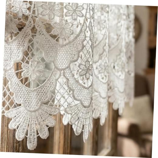 Homey Sheer Embroidered Flowers Leaves Vine 58″W x 16″L (Pack of 1) A681white