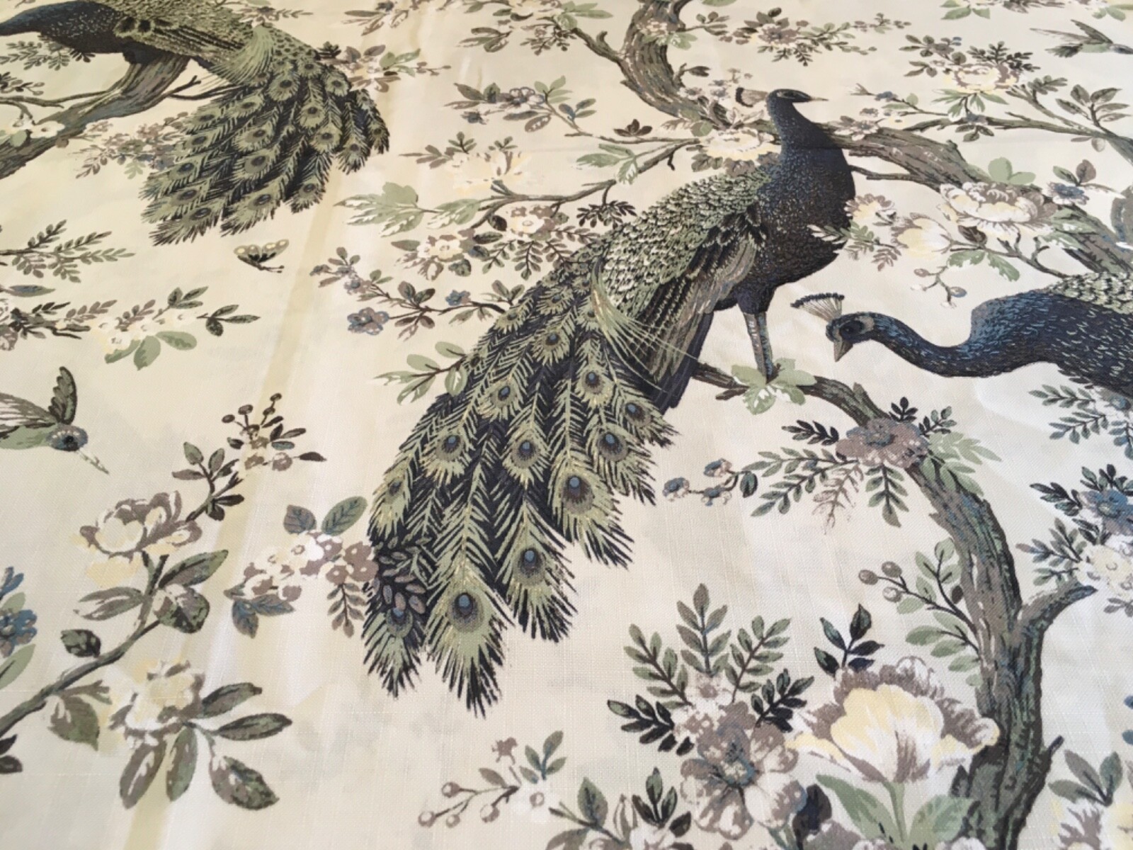 Laura Ashley Curtain Panels with Peacocks 36×96 long 1 pair