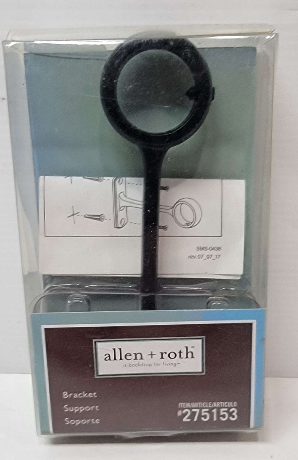 1pcs Allen + Roth Bracket Black Fits Up To 1″ Diameter Rod #275153