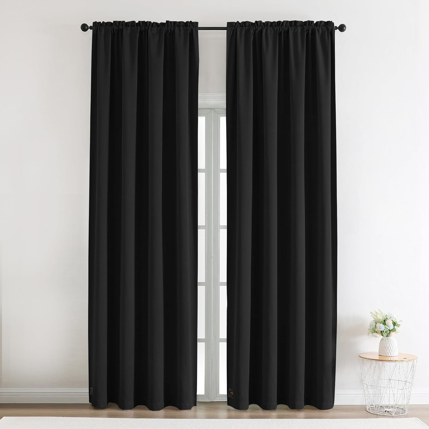 2 Panels Room Darkening Flame Retardant Curtains Meet NFPA701 Test – Rod Pocket