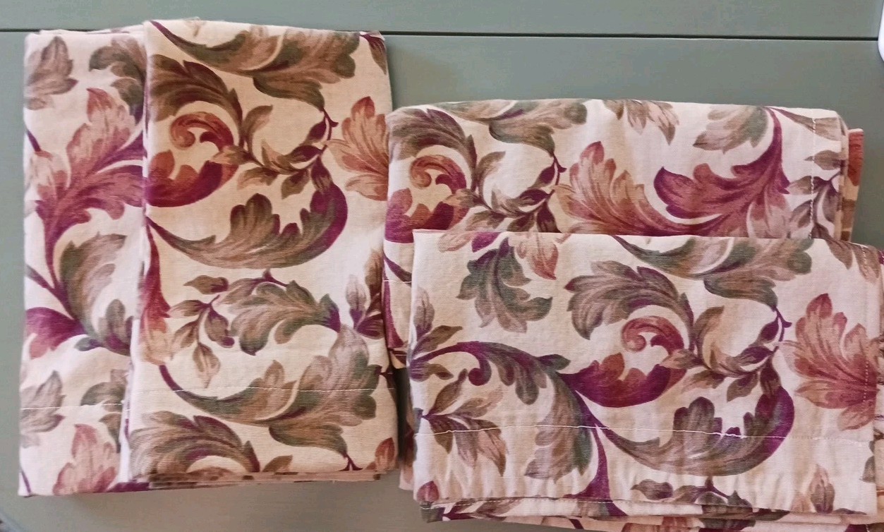 Set window Curtains 4-Piece rod pocket Tuscan Colors cotton 21 X 52 & 44 X 22