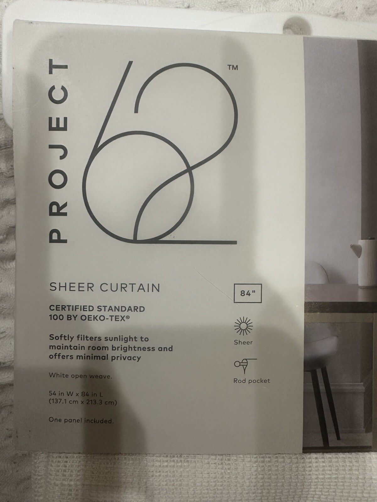 Project 62 Sheer Curtain 84 in L x 54 in W 100% Polyester