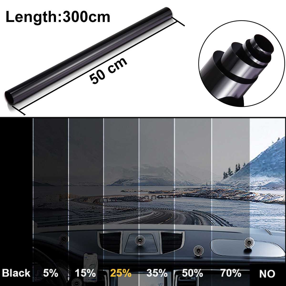 10ft 20ft Uncut Roll Window Tint Film 5% 15% 25% 35% Car Home Office Glass USA