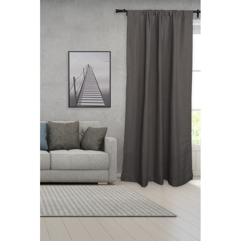 Adjustable 3/4in Single Drapery Hardware Set Metal Cylinder Finials Wall Mount