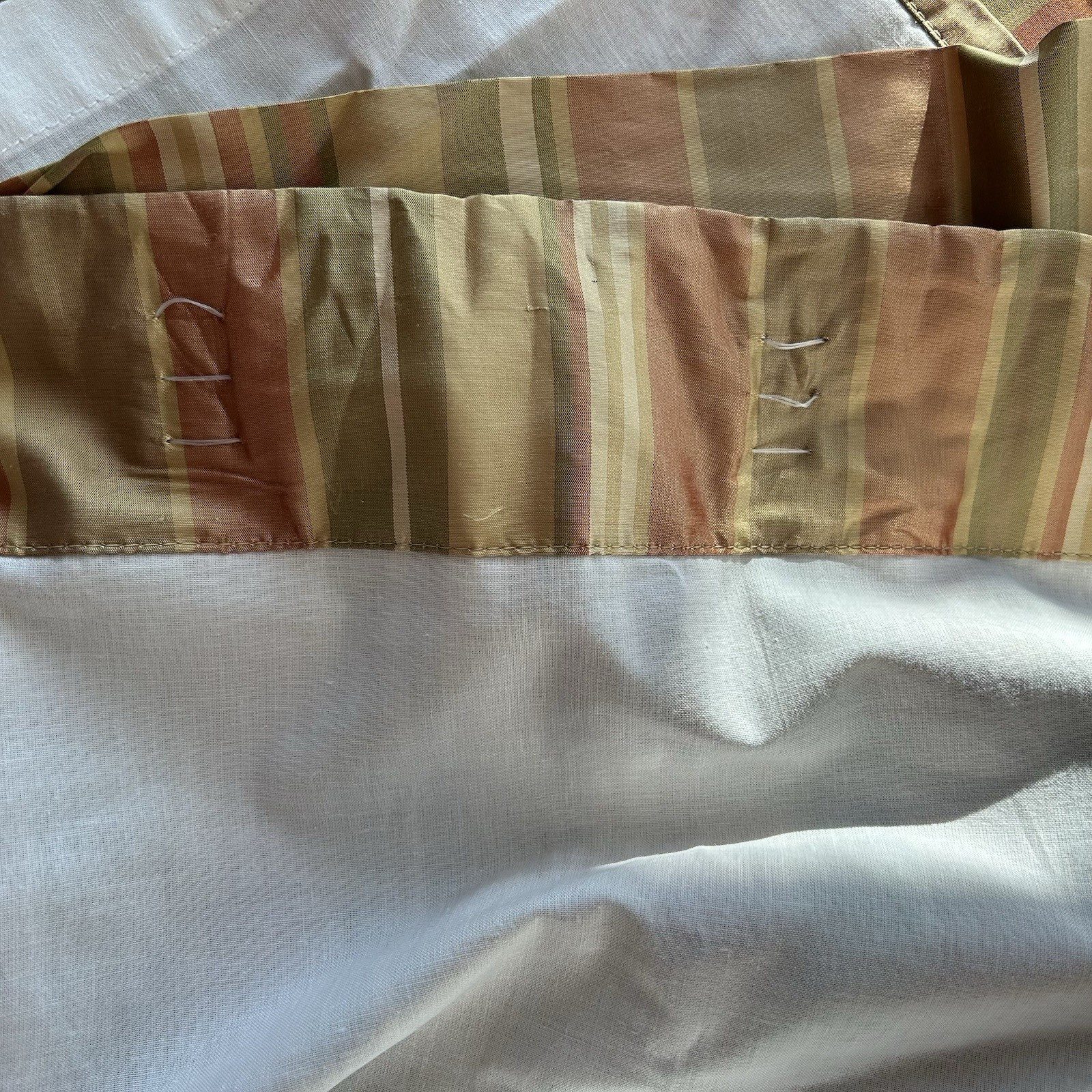 Pottery Barn Silk Drapery Panels Curtain Striped Multi Color Lined 50X84 3 Avail