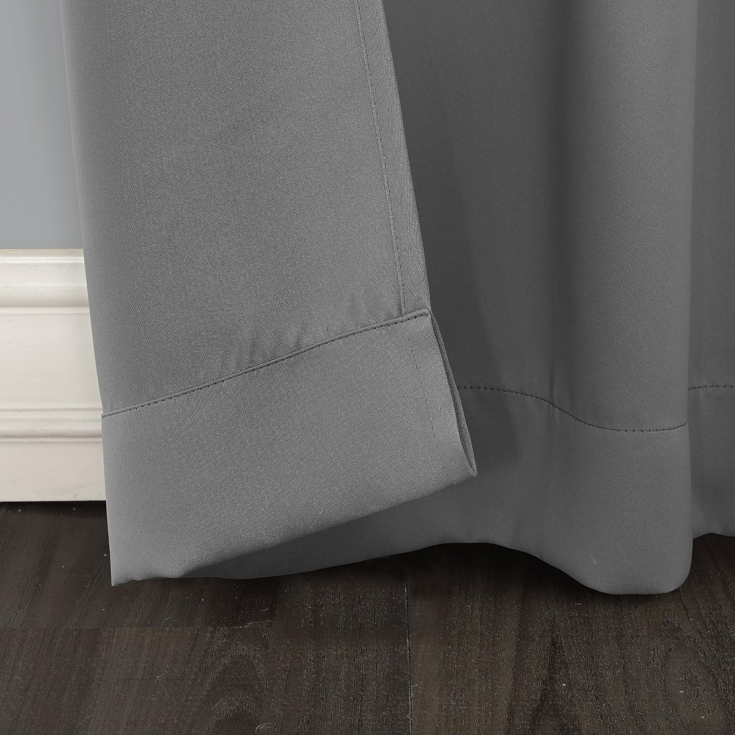 Sun Zero Easton Energy Saving Blackout Tab Top Curtain Panel, 40″ x 63″, Gray