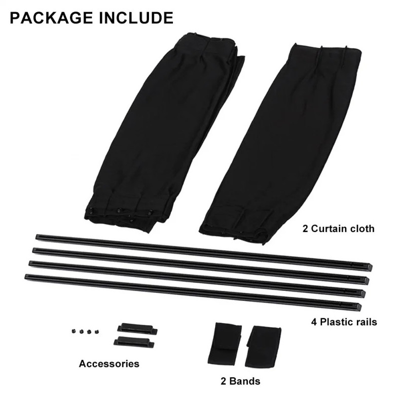 2pcs Universal Car Side Window Curtains – Foldable UV Protection Sunshade – NEW