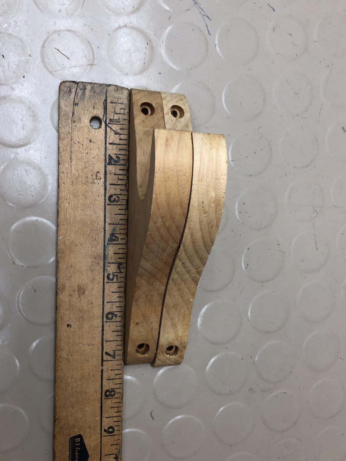 Vintage Pair Wooden Brackets For Curtain Rod Pole – Unfinished