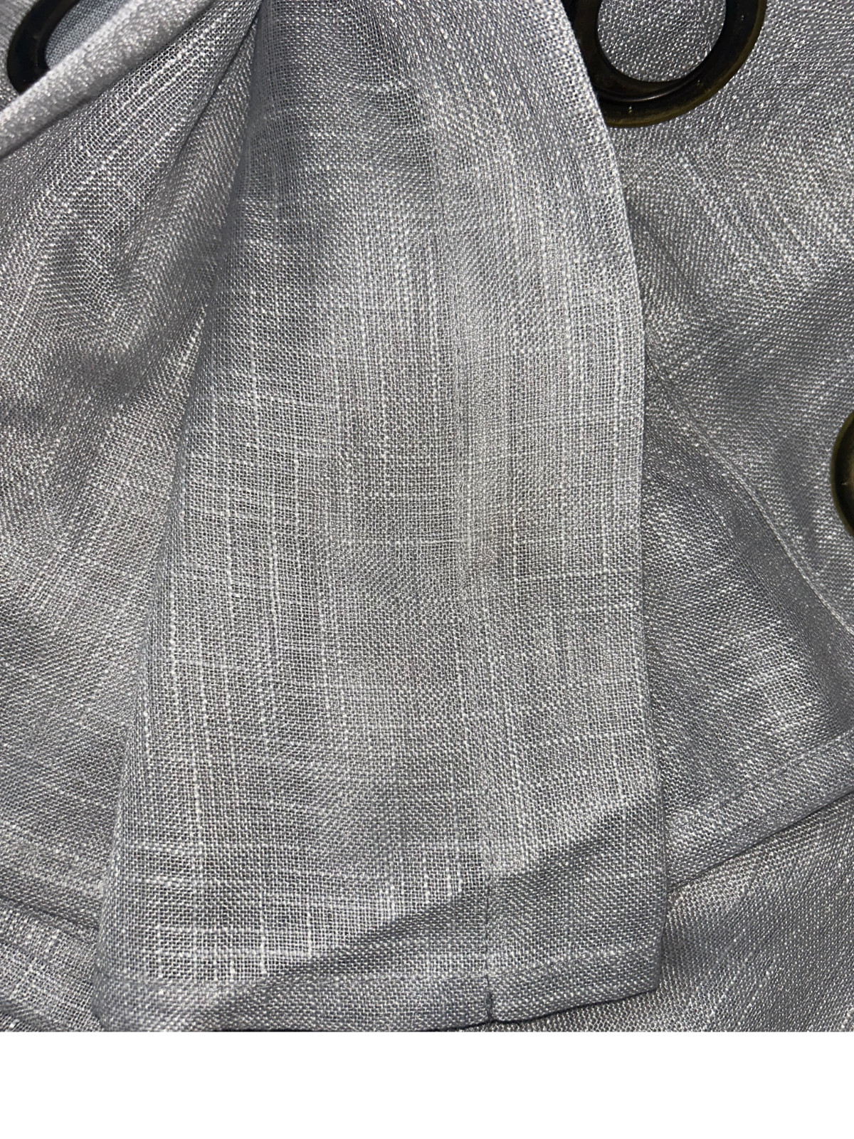 Voilybird Palma Linen Semi Sheer grey curtain set bronze grommet