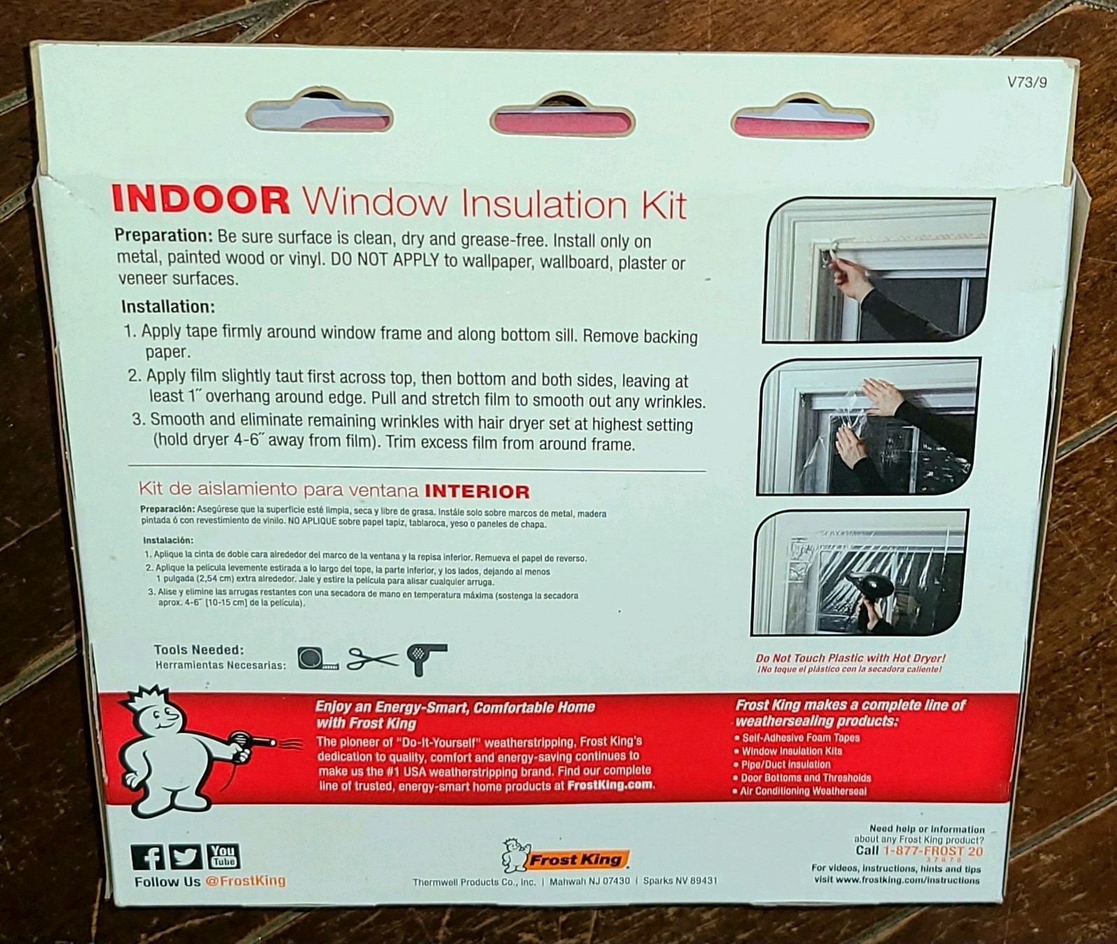 Frost King *Clear* 9 Window Insulation Shrink Kit *Indoor* 42″ x 62″ Item V73/9