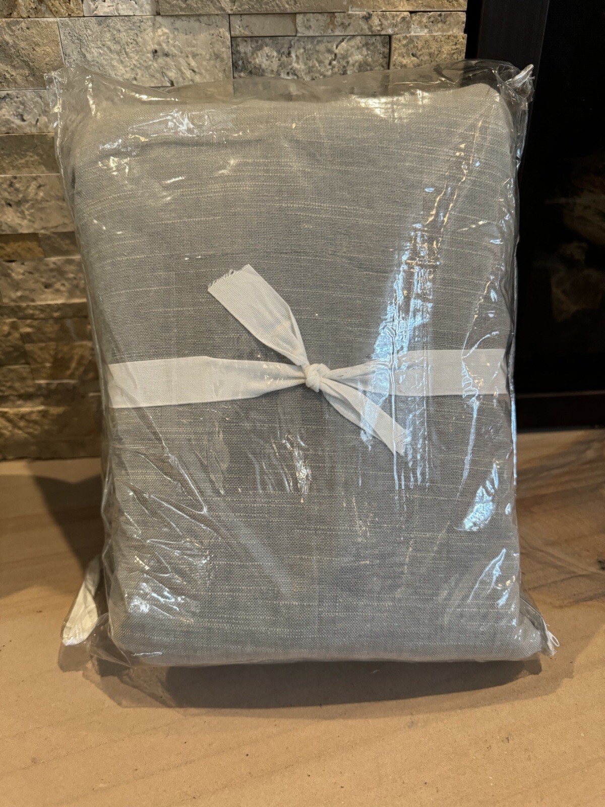 Pottery Barn Emery Linen PINCH PLEAT Blackout Curtain Panel Mineral Blue 50×124