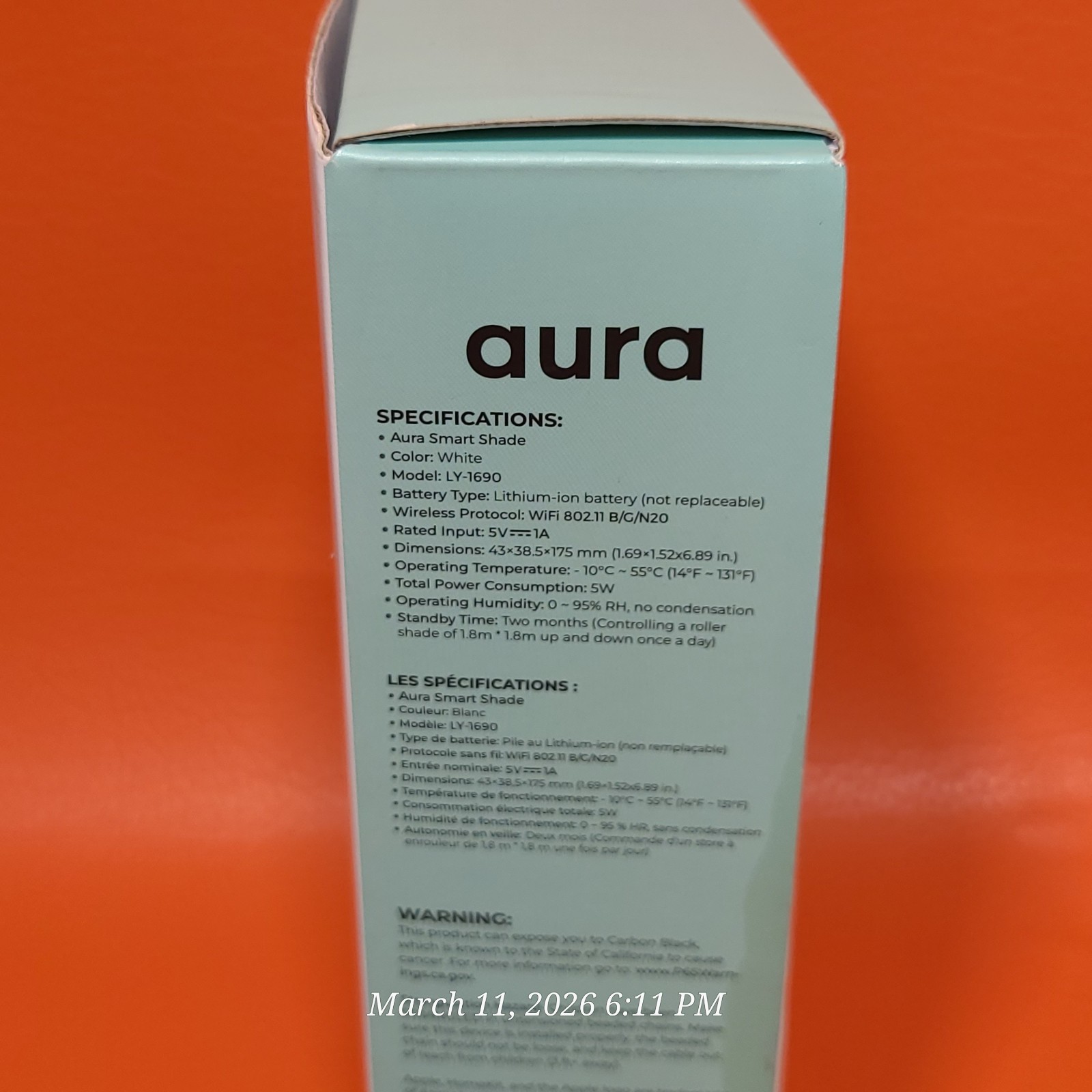 Aura Roller Smart Shade Driver With Remote & WiFi Dongle For Beaded Cord Shades