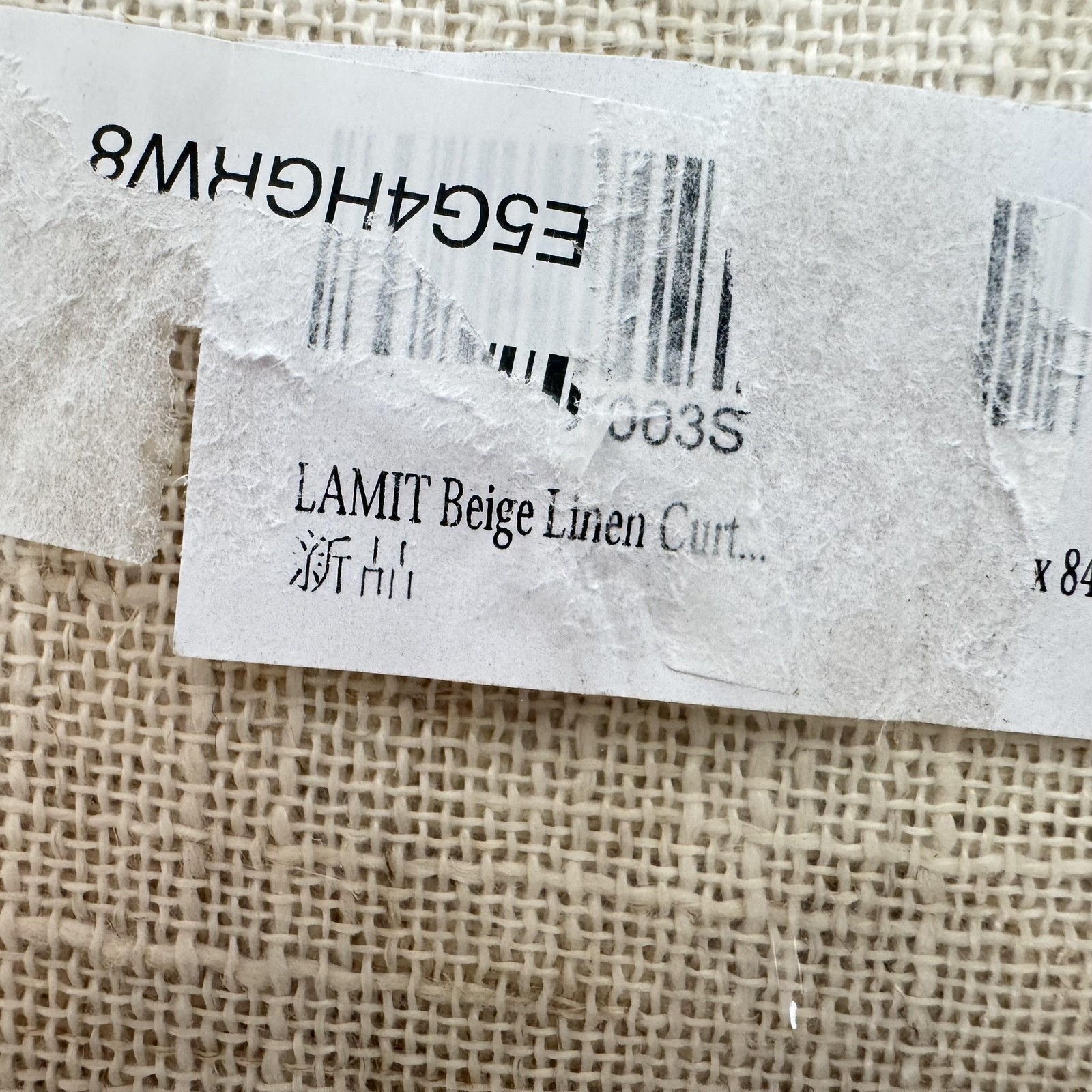 LAMIT Beige Linen Curtain Panel Neutral Textured Modern Home Decor 52W x 84L