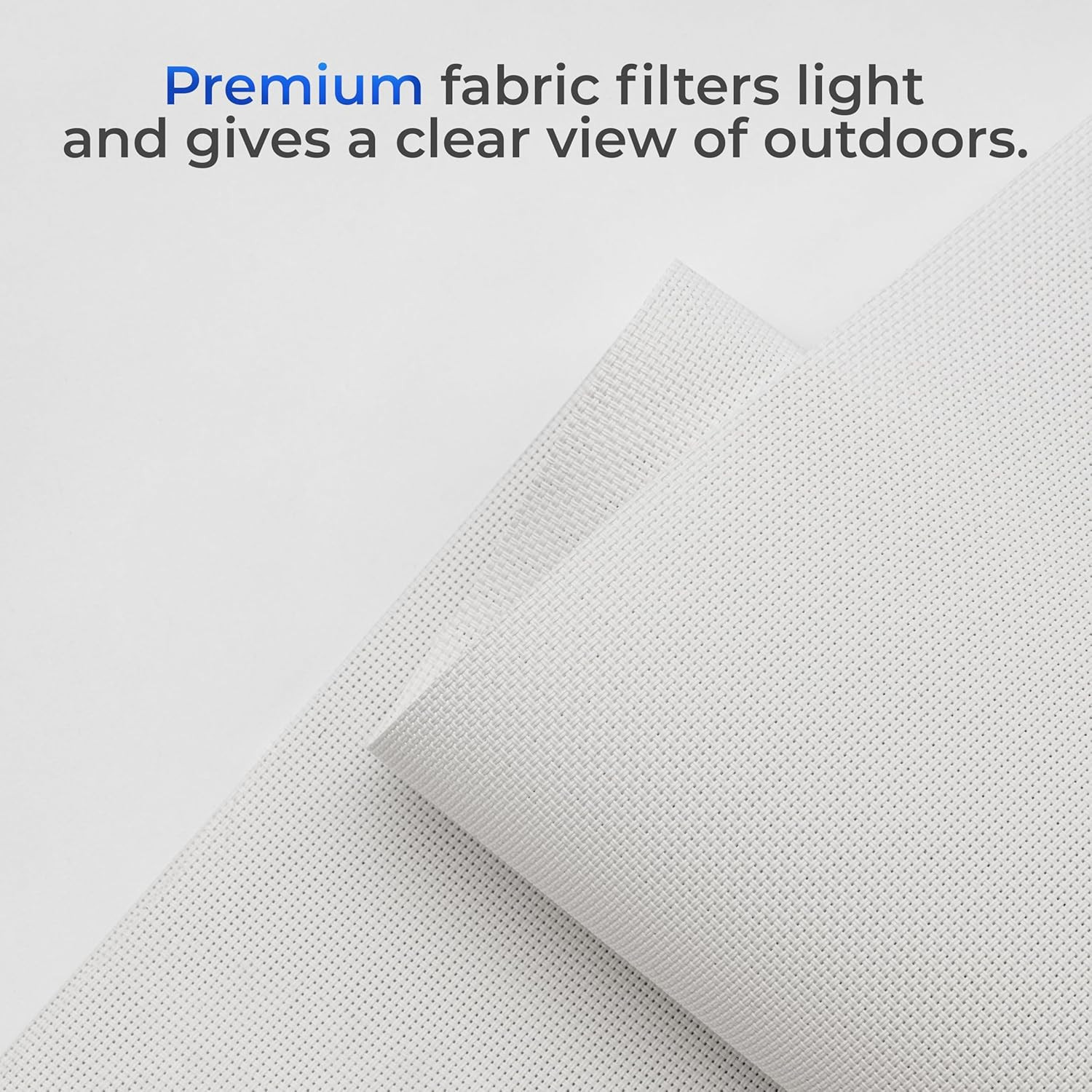 Cordless Solar Shades for Windows – 32″ W x 72″ L – Easy Install, White