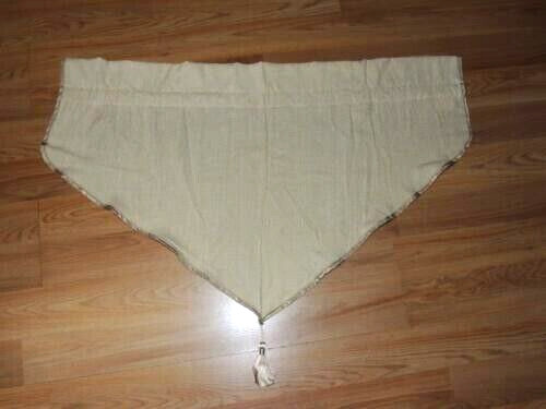 CROSCILL CRUSHED CHENILLE ASCOT VALANCE TASSEL BEIGE GOLD 40×25