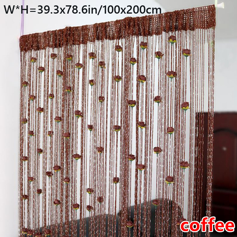 Flower Thread Tassel Curtains Drape Doorway Window Party Wedding Room Decor