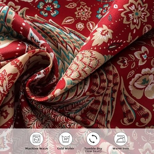 Christopher Peacock Floral Pattern Thermal 52″W x 18″L (Pack of 1) Red